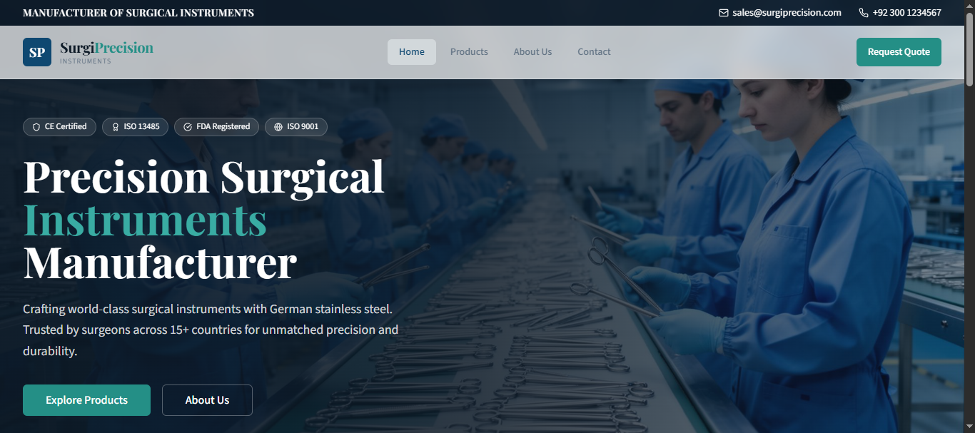Pak Surgical - Web Development, UI/UX Design Project Screenshot